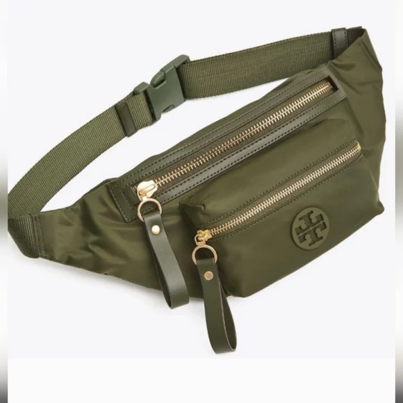 Tory Burch Olive Green Belt Bag Nylon Bum Bag - Picture 2 of 11